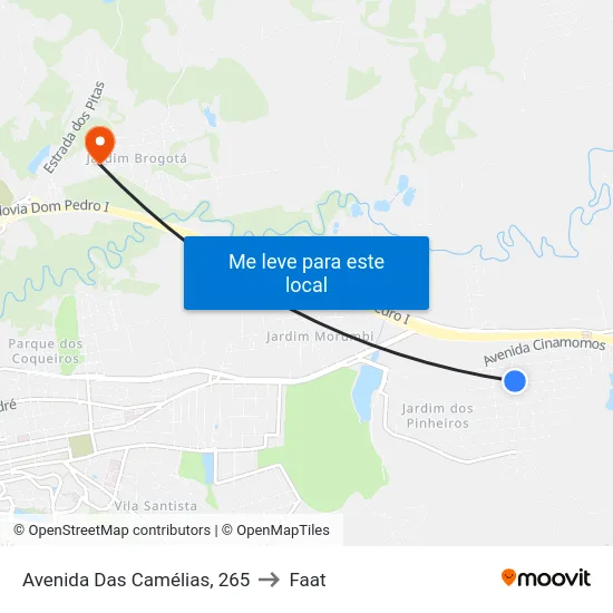 Avenida Das Camélias, 265 to Faat map