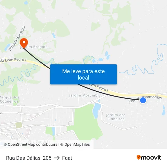 Rua Das Dálias, 205 to Faat map