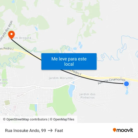 Rua Inosuke Ando, 99 to Faat map