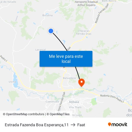 Estrada Fazenda Boa Esperança,11 to Faat map