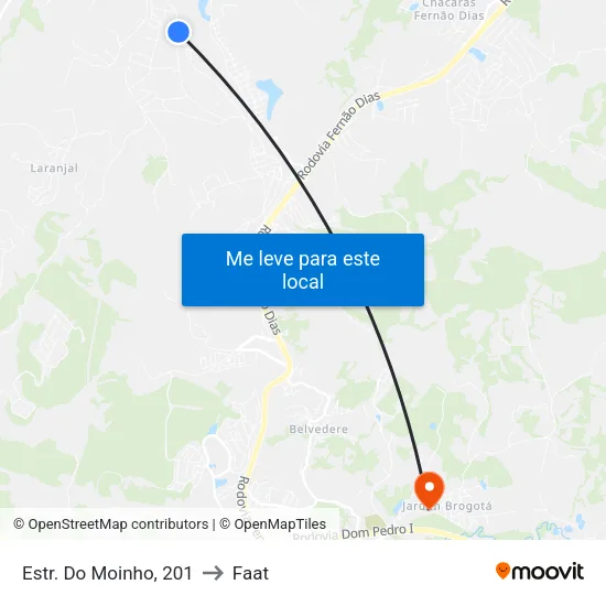 Estr. Do Moinho, 201 to Faat map