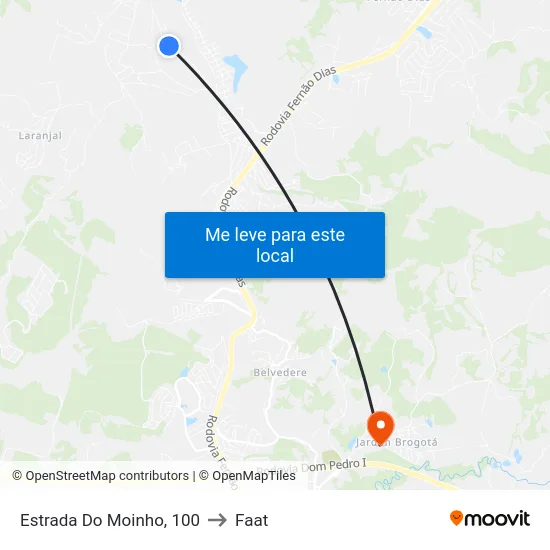 Estrada Do Moinho, 100 to Faat map