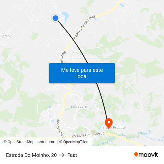 Estrada Do Moinho, 20 to Faat map