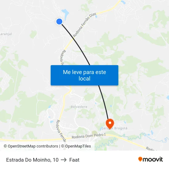 Estrada Do Moinho, 10 to Faat map