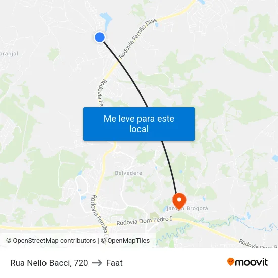 Rua Nello Bacci, 720 to Faat map