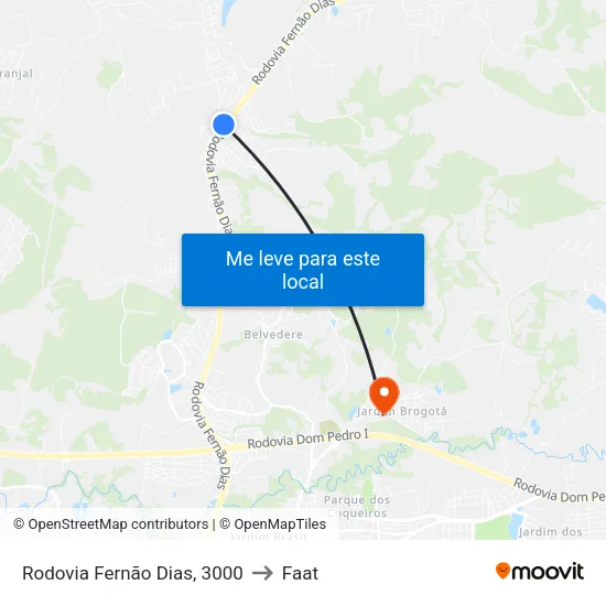 Rodovia Fernão Dias, 3000 to Faat map