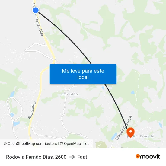 Rodovia Fernão Dias, 2600 to Faat map