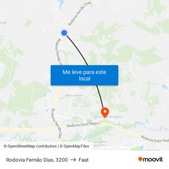 Rodovia Fernão Dias, 3200 to Faat map