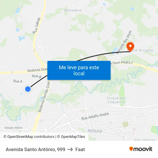 Avenida Santo Antônio, 999 to Faat map