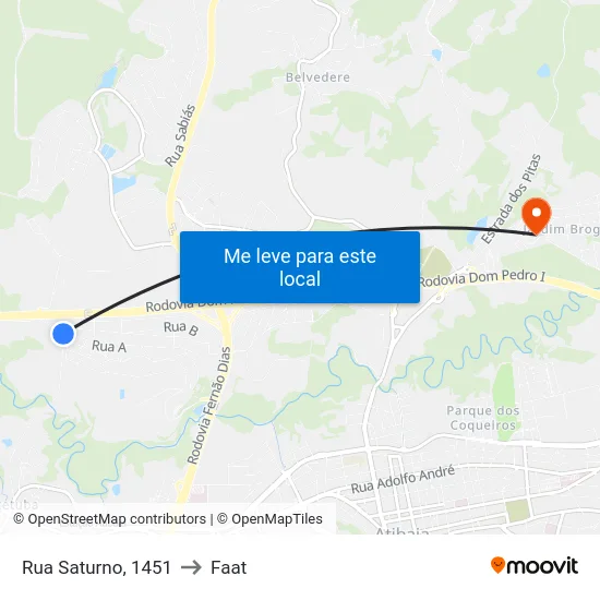 Rua Saturno, 1451 to Faat map