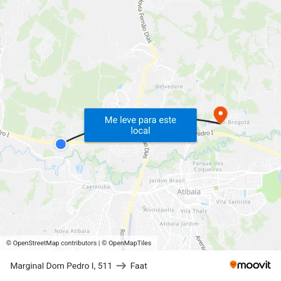 Marginal Dom Pedro I, 511 to Faat map
