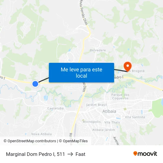 Marginal Dom Pedro I, 511 to Faat map