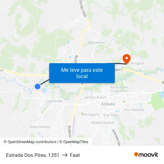 Estrada Dos Píres, 1351 to Faat map