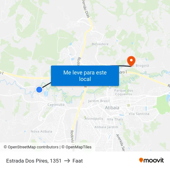 Estrada Dos Píres, 1351 to Faat map