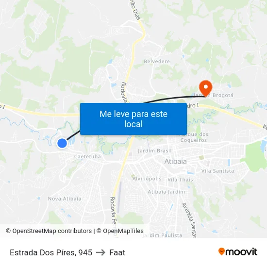 Estrada Dos Píres, 945 to Faat map