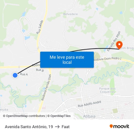 Avenida Santo Antônio, 19 to Faat map