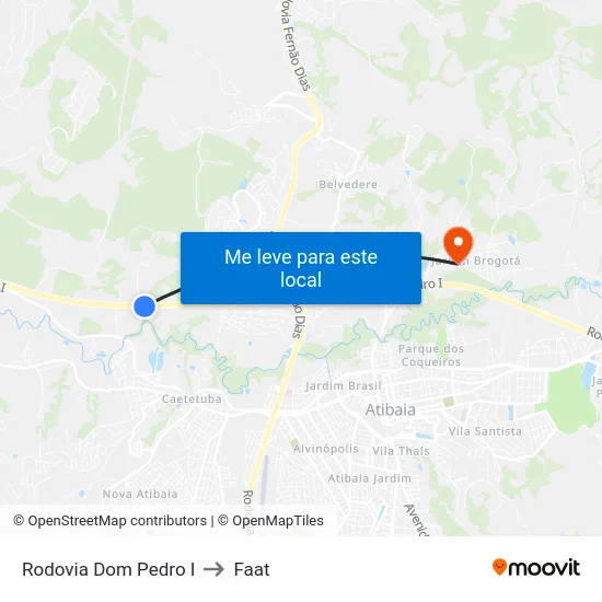 Rodovia Dom Pedro I to Faat map