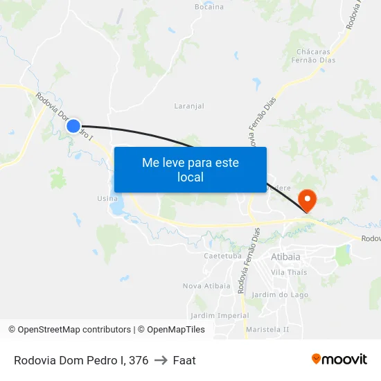 Rodovia Dom Pedro I, 376 to Faat map