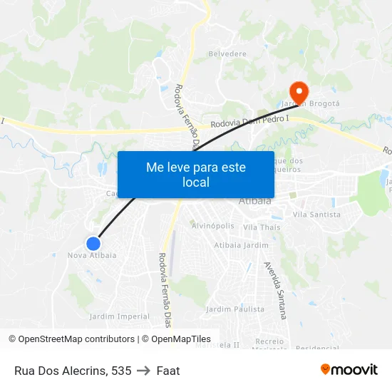 Rua Dos Alecrins, 535 to Faat map