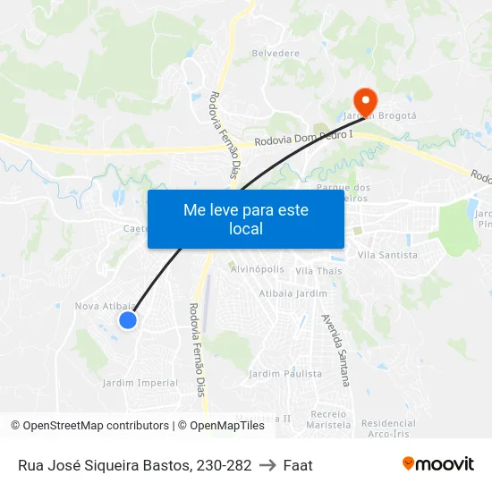 Rua José Siqueira Bastos, 230-282 to Faat map