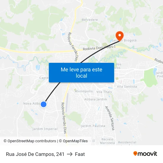 Rua José De Campos, 241 to Faat map