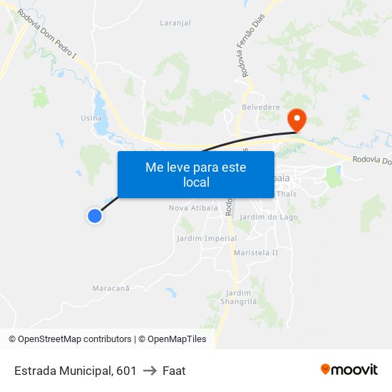 Estrada Municipal, 601 to Faat map