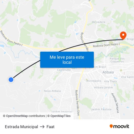 Estrada Municipal to Faat map