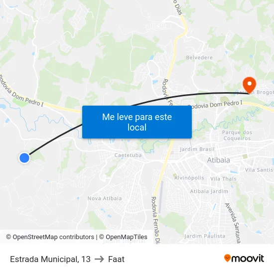Estrada Municipal, 13 to Faat map