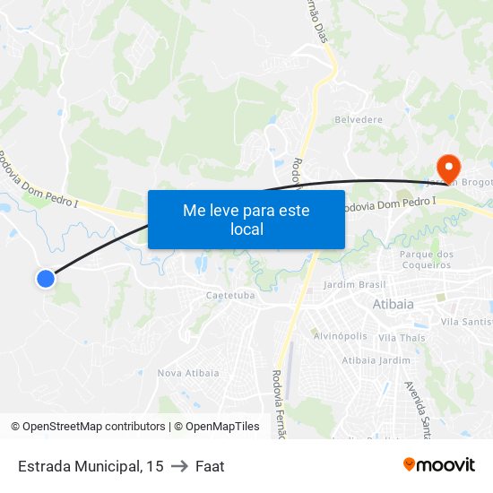 Estrada Municipal, 15 to Faat map