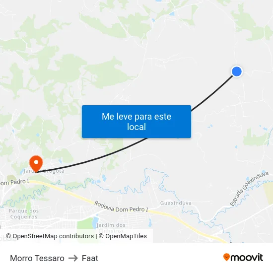 Morro Tessaro to Faat map