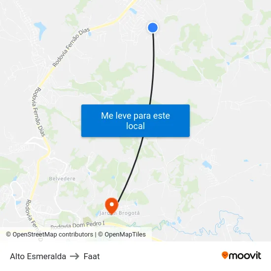 Alto Esmeralda to Faat map