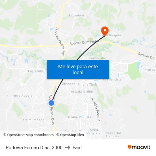 Rodovia Fernão Dias, 2000 to Faat map