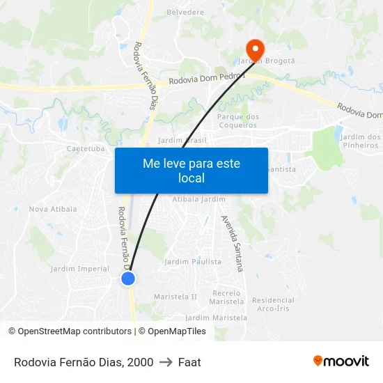 Rodovia Fernão Dias, 2000 to Faat map