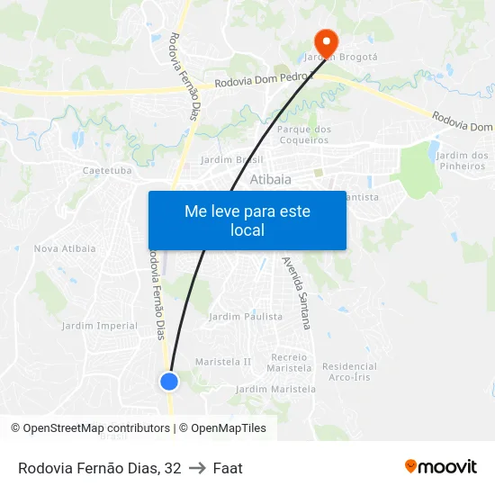 Rodovia Fernão Dias, 32 to Faat map