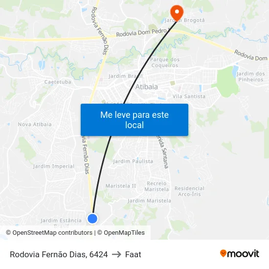 Rodovia Fernão Dias, 6424 to Faat map