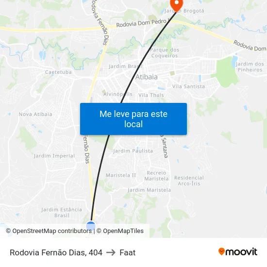 Rodovia Fernão Dias, 404 to Faat map