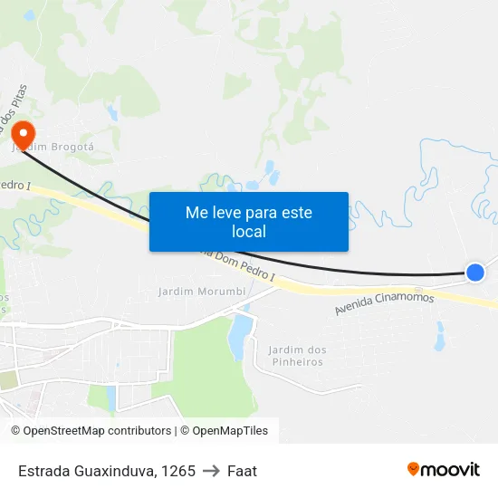 Estrada Guaxinduva, 1265 to Faat map