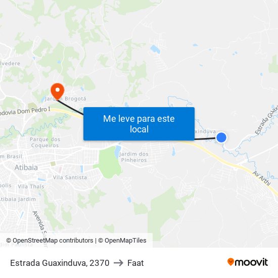 Estrada Guaxinduva, 2370 to Faat map