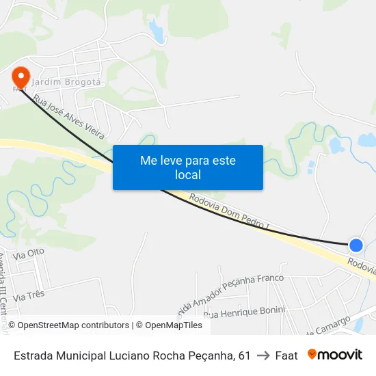 Estrada Municipal Luciano Rocha Peçanha, 61 to Faat map
