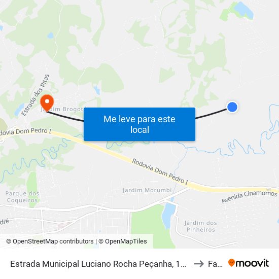 Estrada Municipal Luciano Rocha Peçanha, 1800 to Faat map