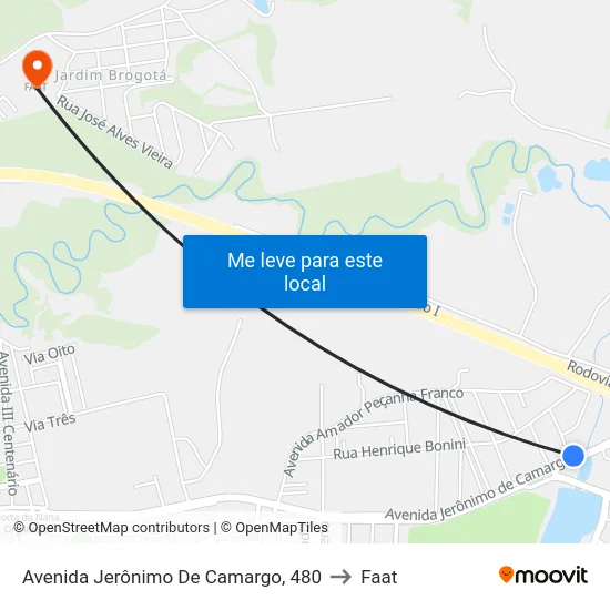 Avenida Jerônimo De Camargo, 480 to Faat map