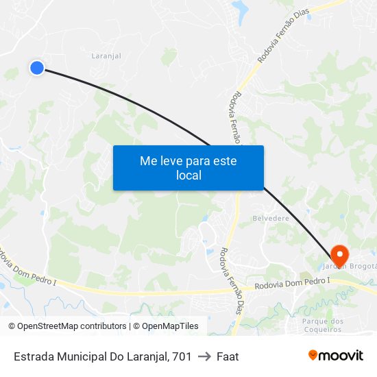 Estrada Municipal Do Laranjal, 701 to Faat map