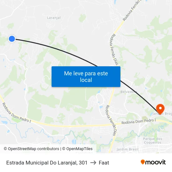Estrada Municipal Do Laranjal, 301 to Faat map