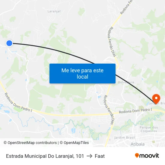 Estrada Municipal Do Laranjal, 101 to Faat map