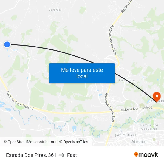 Estrada Dos Pires, 361 to Faat map