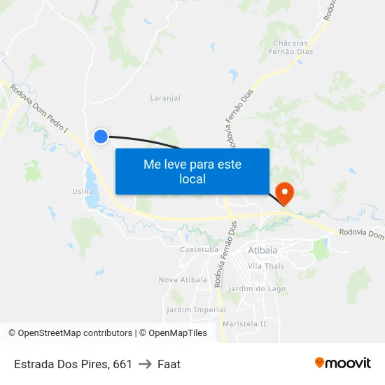 Estrada Dos Pires, 661 to Faat map