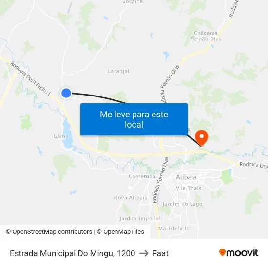 Estrada Municipal Do Mingu, 1200 to Faat map