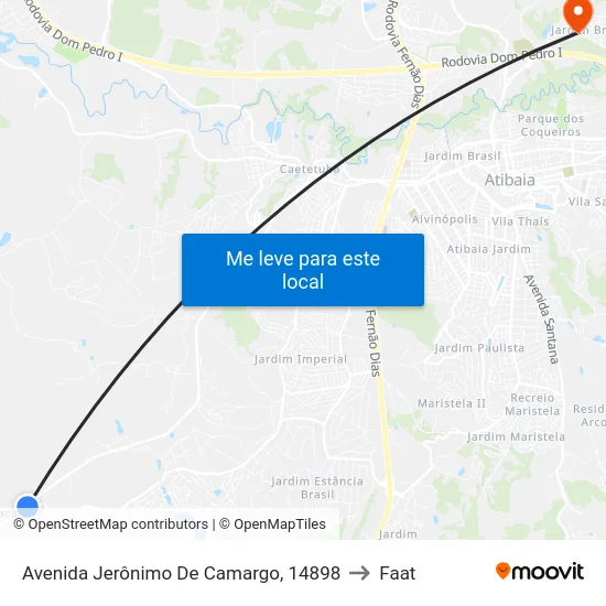 Avenida Jerônimo De Camargo, 14898 to Faat map