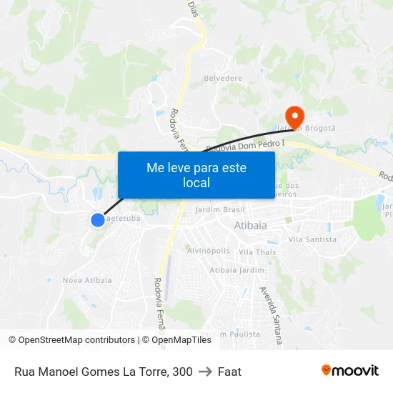 Rua Manoel Gomes La Torre, 300 to Faat map