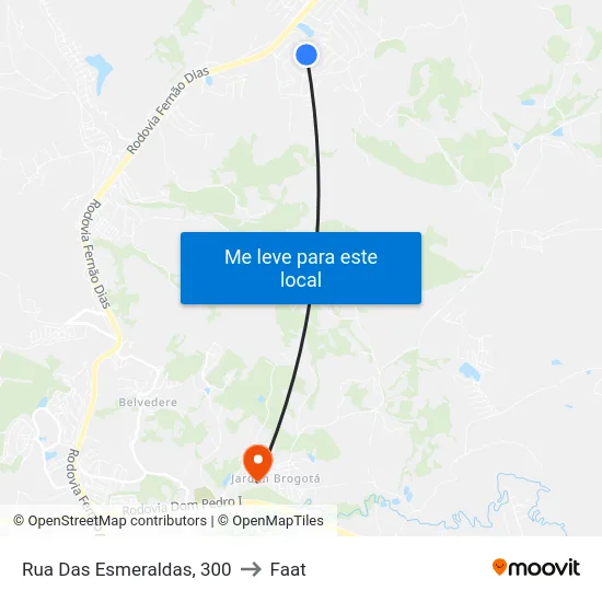 Rua Das Esmeraldas, 300 to Faat map